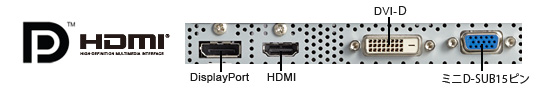 DisplayPort端子を含む豊富な4系統入力端子を搭載